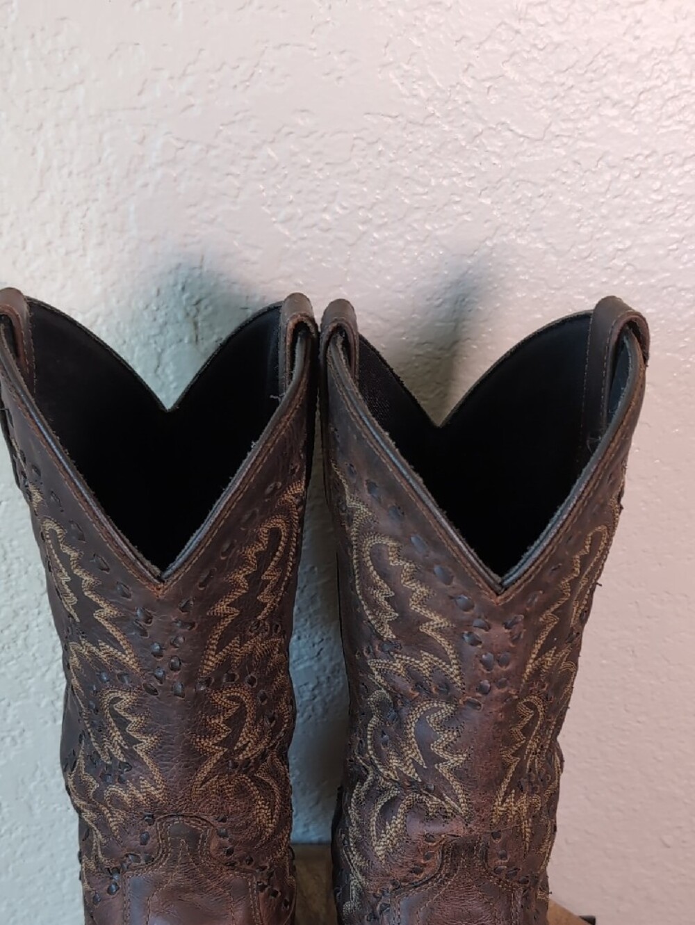 Men's Laredo Brown Leather Midnight Rider Western Cowboy Boots - Picture 7 of 11
